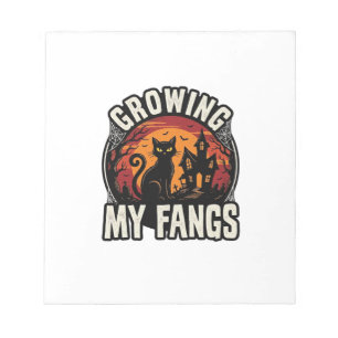 Halloween Black Cat Shirt Growing My Fangs_1 Notepad