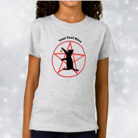 Halloween Black Cat Silhouette Pentagram Gold Star