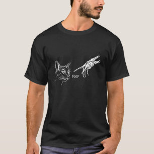 Halloween Black Cat Skeleton Hand Grunge Aesthetic T-Shirt