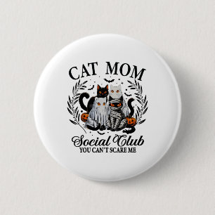 Halloween Black Cat Social Club Gothic Spooky Cat 6 Cm Round Badge