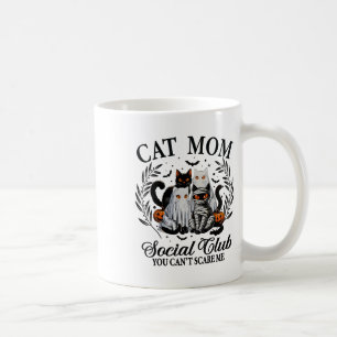 Halloween Black Cat Social Club Gothic Spooky Cat Coffee Mug