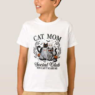 Halloween Black Cat Social Club Gothic Spooky Cat T-Shirt