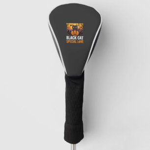 Halloween Black Cat Special Love Pumpkin Design Golf Head Cover