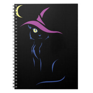 Halloween Black Cat Spiral Notebook