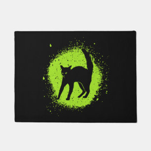 Halloween Black Cat Superstition Scaredy Cats Doormat
