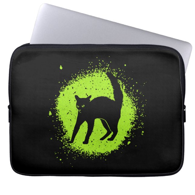 Halloween Black Cat Superstition Scaredy Cats Laptop Sleeve (Front)