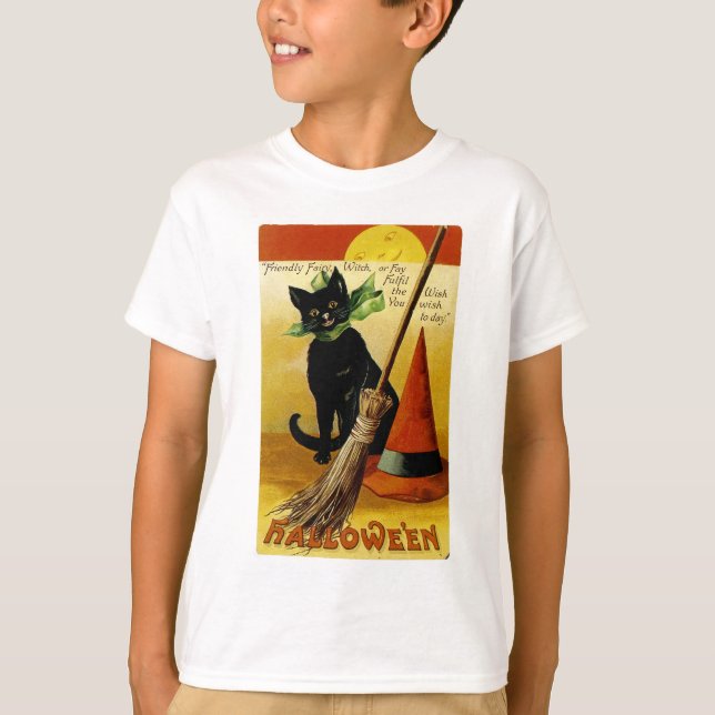 Halloween Black Cat T-Shirt (Front)