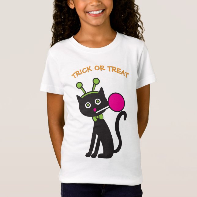 Halloween Black Cat T-Shirt (Front)
