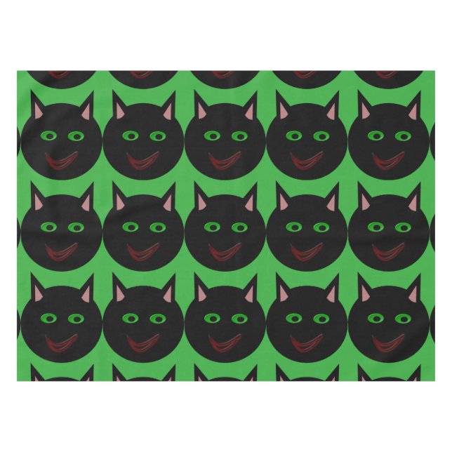 Halloween Black Cat Tablecloth (Front (Horizontal))
