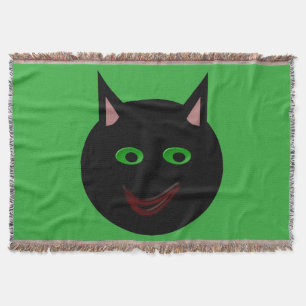 Halloween Black Cat Throw Blanket