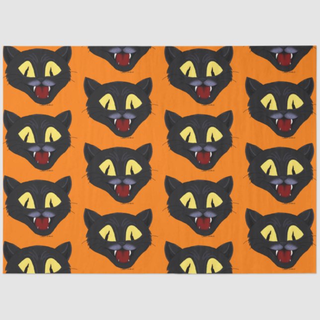 Halloween Black Cat Tissue Paper (Front)