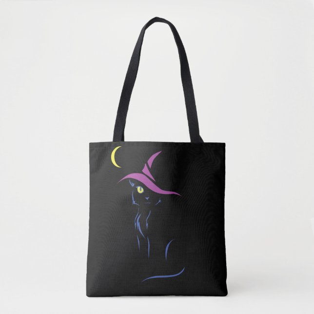 Halloween Black Cat Tote Bag (Front)