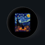 Halloween Black Cat Van Gogh Starry Night Cat Cost 6 Cm Round Badge<br><div class="desc">Halloween Black Cat Van Gogh Starry Night Cat Costume Women</div>