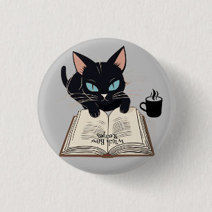 Halloween Black Cat Witch Brew Recipe Pin! 3 Cm Round Badge