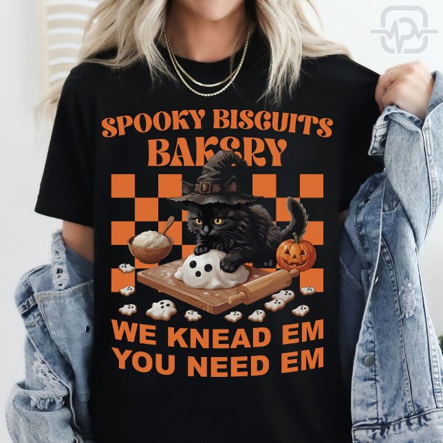 Halloween Black Cat Witch Ghost Cookie Baking T-Shirt (Halloween Black Cat Witch Ghost Cookie Baking T-Shirt)