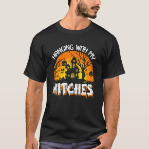 Halloween Black Cat Witch Hat Pumpkin For Kids Gir T-Shirt