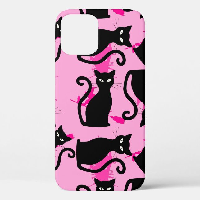 halloween black cat witch pink Case-Mate iPhone case (Back)