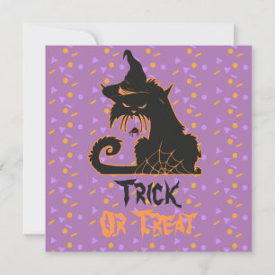 Halloween Black Cat Witch Spooky Spider Confetti Card