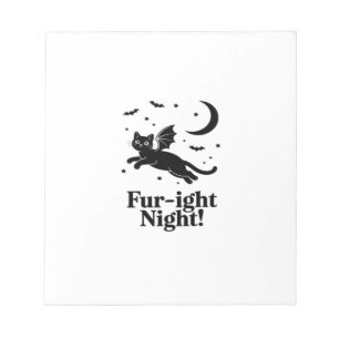 Halloween Black Cat with Bat Wings Graphic Classic Notepad