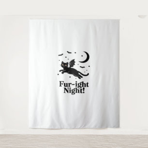 Halloween Black Cat with Bat Wings Graphic Classic Tapestry
