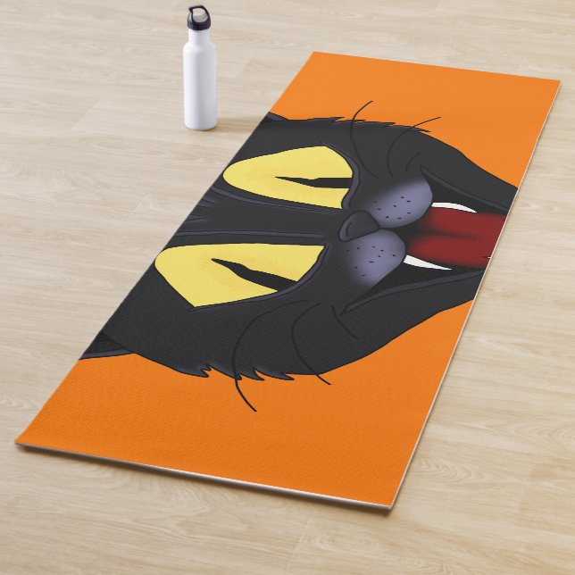 Halloween Black Cat Yoga Mat (In Situ)