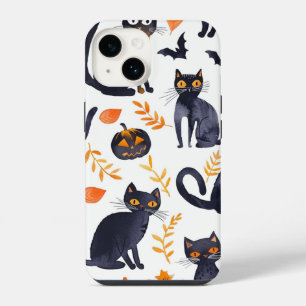 Halloween Black Cats and Moons Funny Witchy Kids iPhone 14 Case