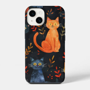 Halloween Black Cats and Moons Funny Witchy Kids iPhone 14 Case