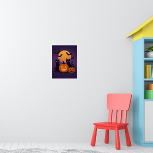 Halloween Black Cats and Pumpkins Poster – Spooky 