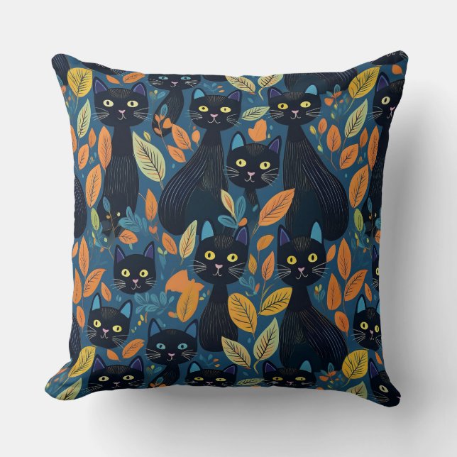 Halloween Black cats Cushion (Front)