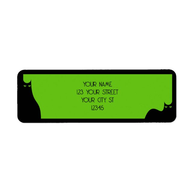 Halloween Black Cats Spooky Eyes Green Cute Modern (Front)