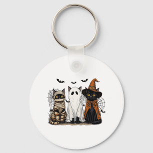 Halloween Black Cats Spooky Season Fall Witchy Cat Key Ring