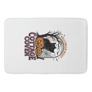 Halloween Black Cats Vintage Coven Pumpkin Art_1 Bath Mat