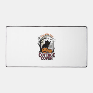 Halloween Black Cats Vintage Coven Pumpkin Art_1 Desk Mat