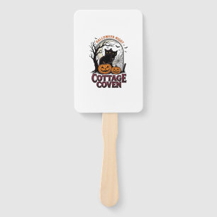 Halloween Black Cats Vintage Coven Pumpkin Art_1 Hand Fan