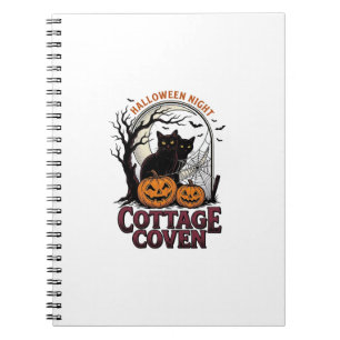 Halloween Black Cats Vintage Coven Pumpkin Art_1 Notebook