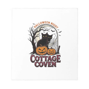 Halloween Black Cats Vintage Coven Pumpkin Art_1 Notepad