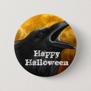 Halloween Black Crow 6 Cm Round Badge