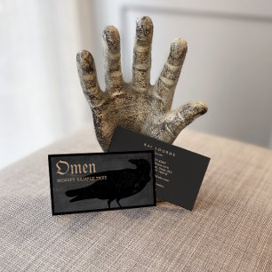 Halloween Black Crow Business Card