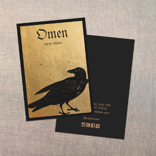 Halloween Black Crow Gold Earring            