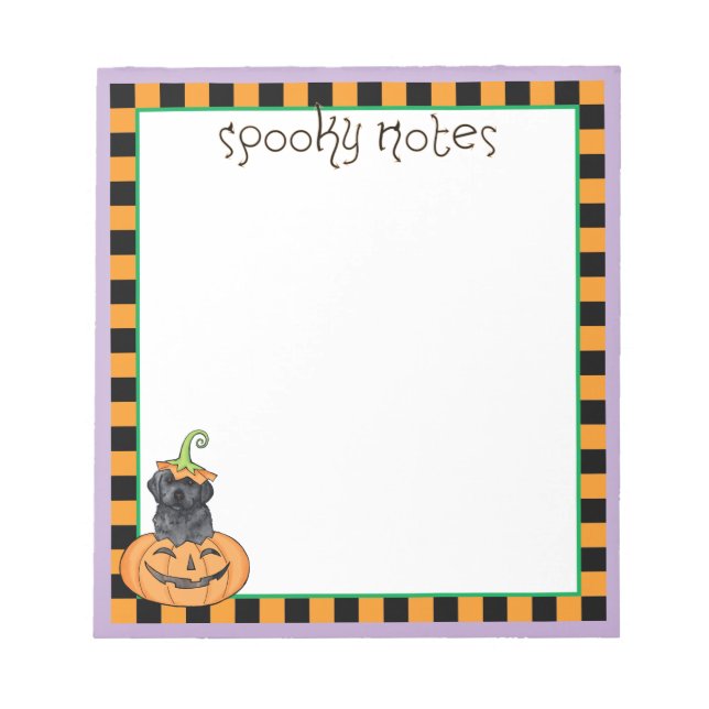 Halloween Black Lab Notepad (Front)