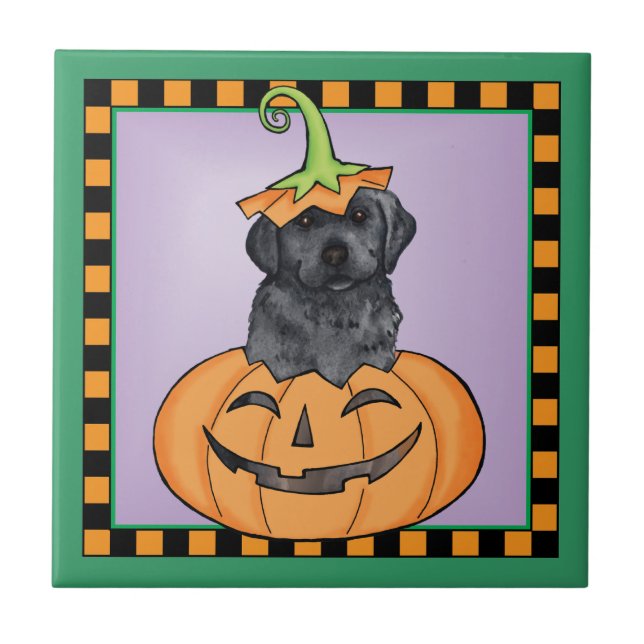 Halloween Black Lab Tile (Front)
