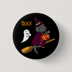 Halloween Black Labrador Cartoon 1 3 Cm Round Badge