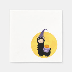 Halloween Black Llama Party Napkin