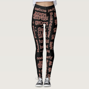 Halloween Black Orange Costume Party Leggings