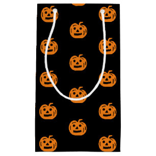 Halloween black orange jack o lantern pattern cute small gift bag