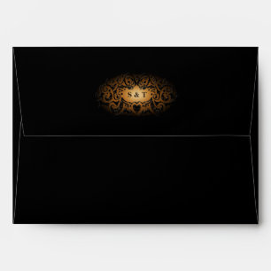 Halloween Black & Orange Matching Wedding Envelope