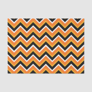 Halloween Black Orange White Zigzags Tissue Paper
