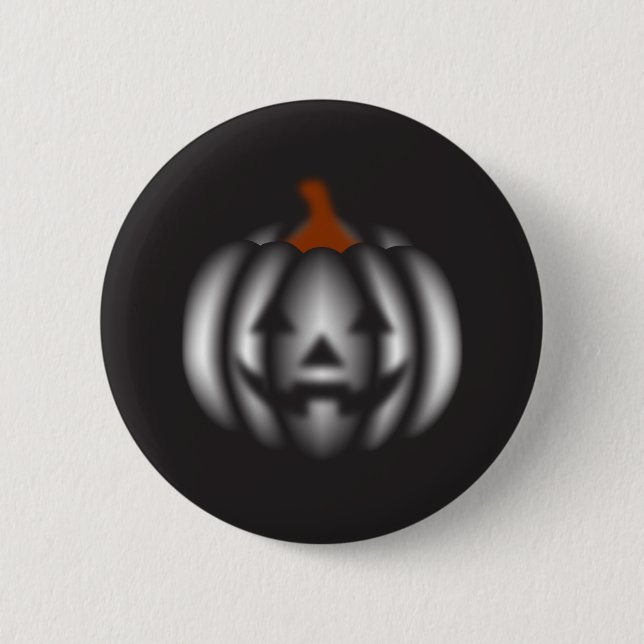 Halloween black pumpkin  6 cm round badge (Front)