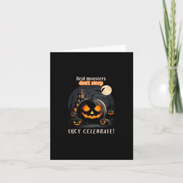 Halloween black pumpkin invitation (Front)