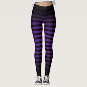 Outlined Rainbow Stripes Black Leggings | Zazzle